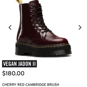 Dr Martens Jadon II Vegan Boot Cherry Red Size 8